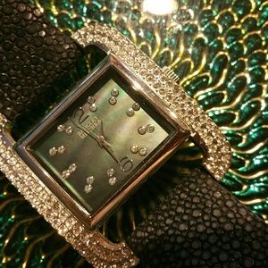 Badgley Mischka Swarovski Crystal Accented Watch